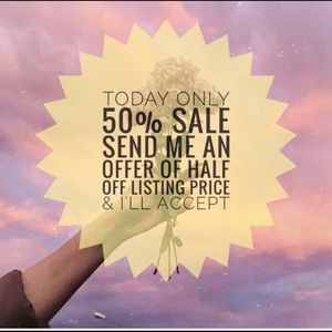 Everything in my closet buy one get one 50% .